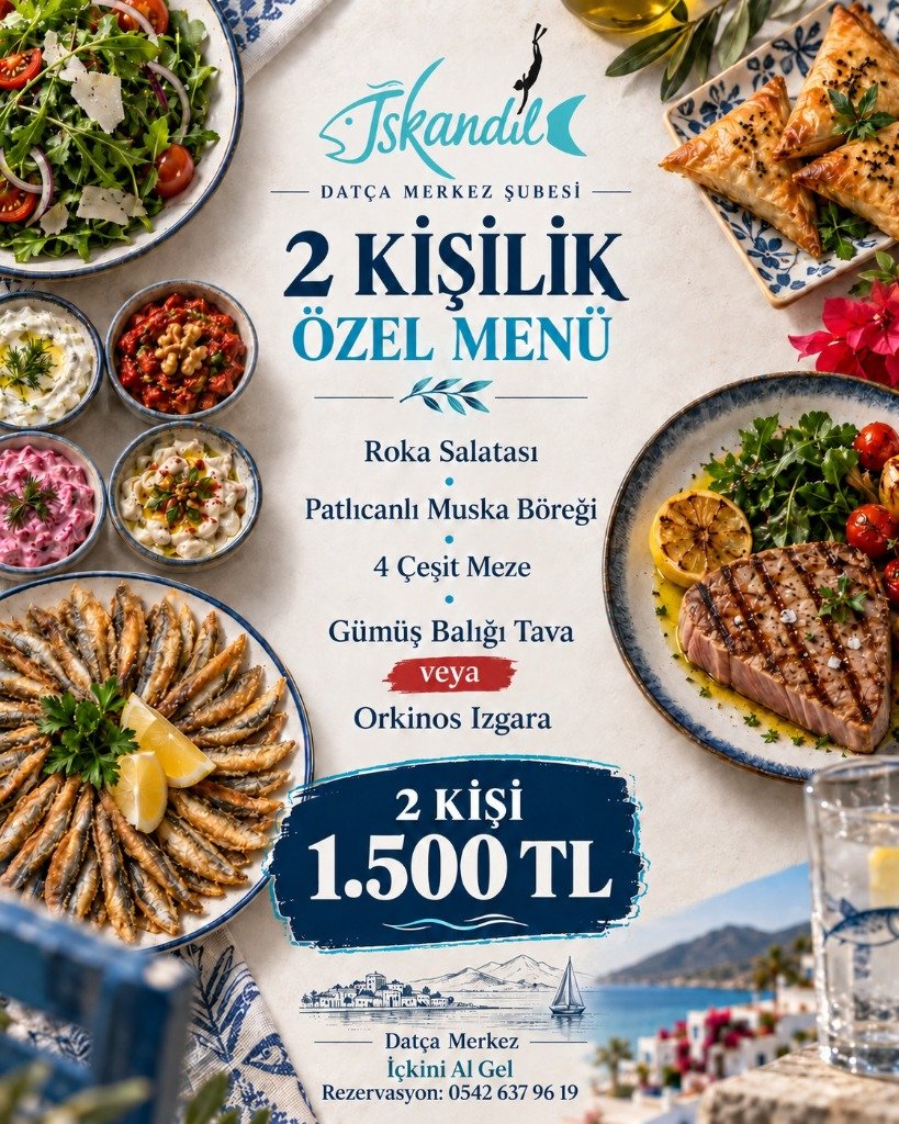 قائمة طعام خاصة لشخصين - 1.500 TL